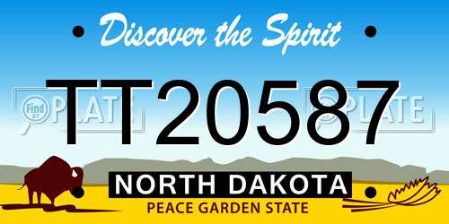 TT20587 North Dakota License Plate