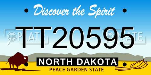 TT20595 North Dakota License Plate