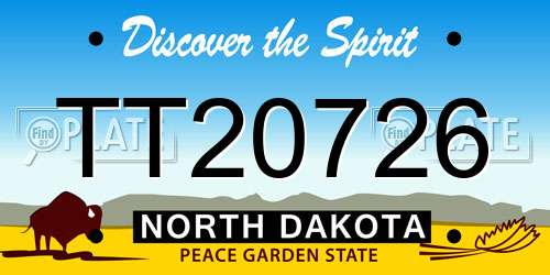 TT20726 North Dakota License Plate