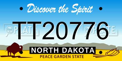 TT20776 North Dakota License Plate