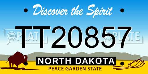 TT20857 North Dakota License Plate