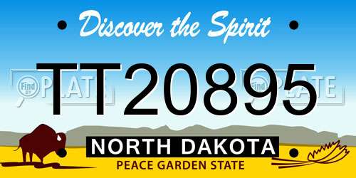 TT20895 North Dakota License Plate