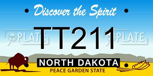 TT211 North Dakota License Plate