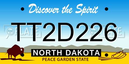TT2D226 North Dakota License Plate