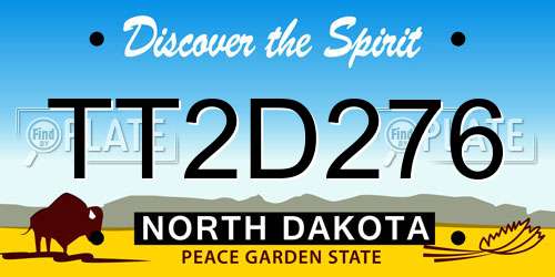 TT2D276 North Dakota License Plate