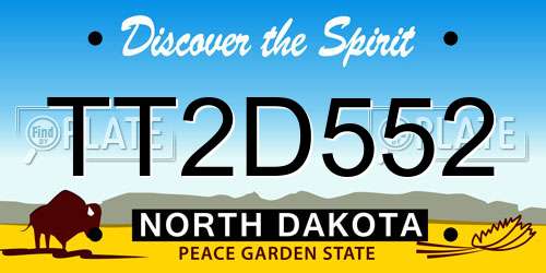 TT2D552 North Dakota License Plate