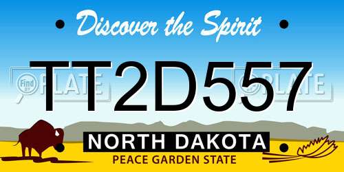 TT2D557 North Dakota License Plate