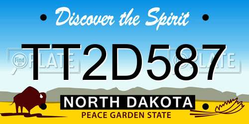 TT2D587 North Dakota License Plate