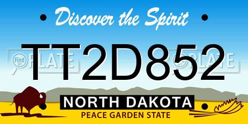 TT2D852 North Dakota License Plate