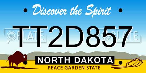 TT2D857 North Dakota License Plate