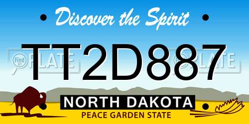 TT2D887 North Dakota License Plate