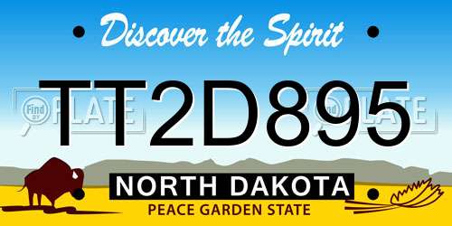 TT2D895 North Dakota License Plate