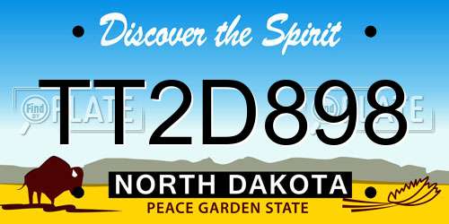 TT2D898 North Dakota License Plate