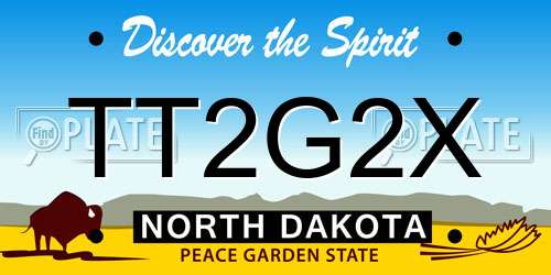 TT2G2X North Dakota License Plate