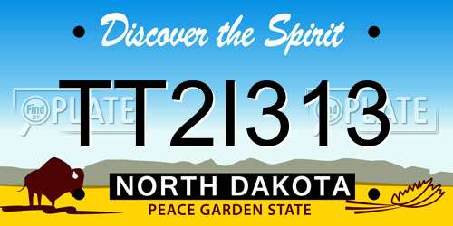 TT2I313 North Dakota License Plate