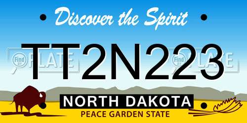 TT2N223 North Dakota License Plate