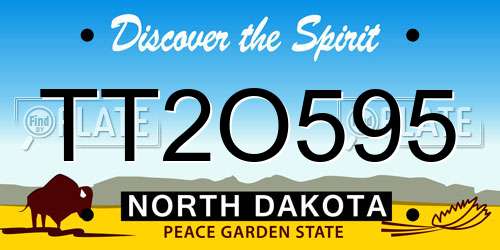 TT2O595 North Dakota License Plate