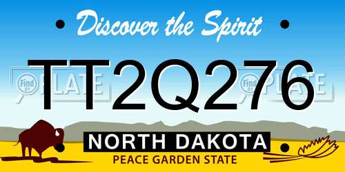 TT2Q276 North Dakota License Plate