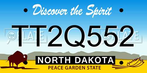TT2Q552 North Dakota License Plate