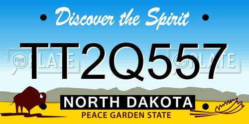 TT2Q557 North Dakota License Plate