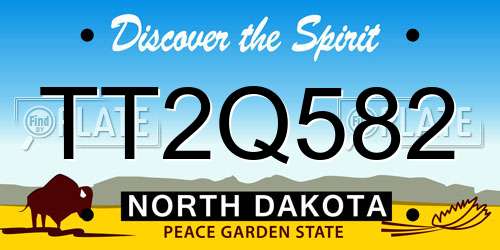 TT2Q582 North Dakota License Plate