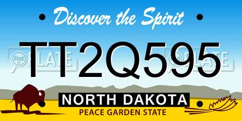 TT2Q595 North Dakota License Plate