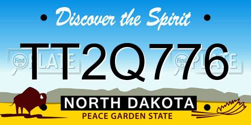 TT2Q776 North Dakota License Plate