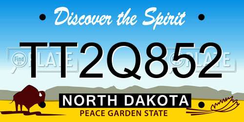 TT2Q852 North Dakota License Plate
