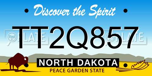 TT2Q857 North Dakota License Plate