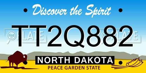TT2Q882 North Dakota License Plate
