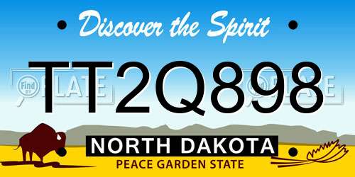TT2Q898 North Dakota License Plate