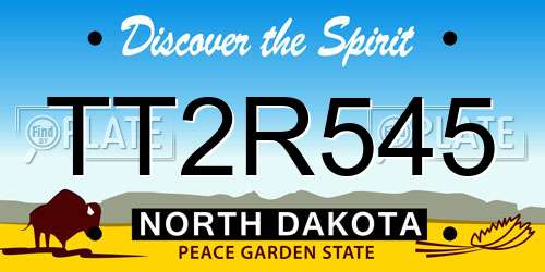 TT2R545 North Dakota License Plate