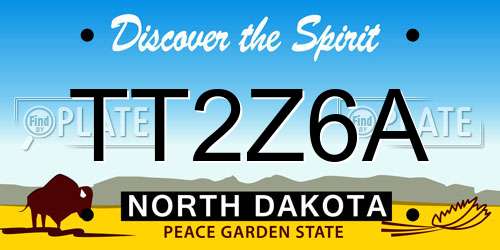 TT2Z6A North Dakota License Plate