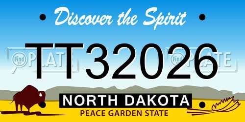 TT32026 North Dakota License Plate