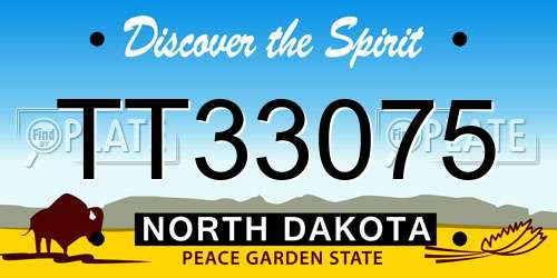 TT33075 North Dakota License Plate