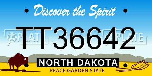 TT36642 North Dakota License Plate