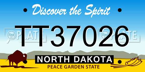 TT37026 North Dakota License Plate