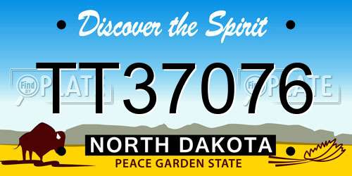 TT37076 North Dakota License Plate