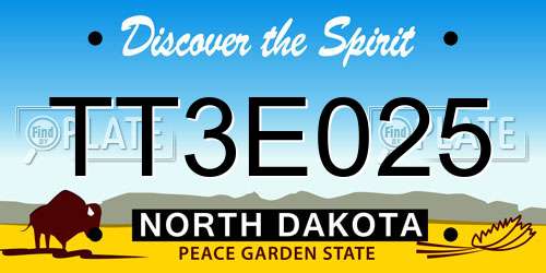 TT3E025 North Dakota License Plate