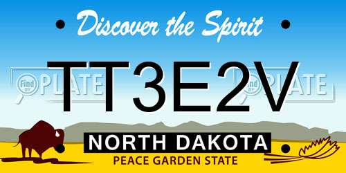 TT3E2V North Dakota License Plate