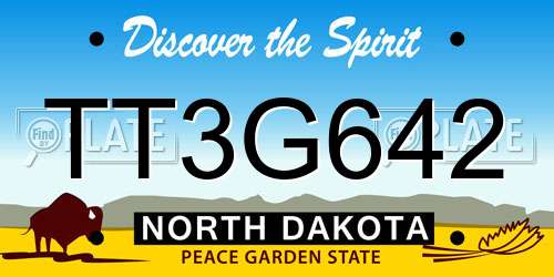 TT3G642 North Dakota License Plate