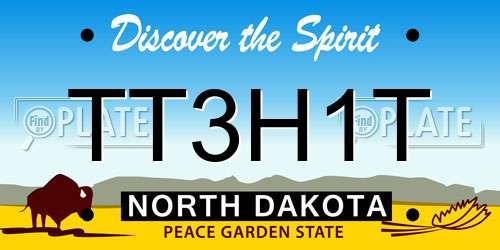TT3H1T North Dakota License Plate
