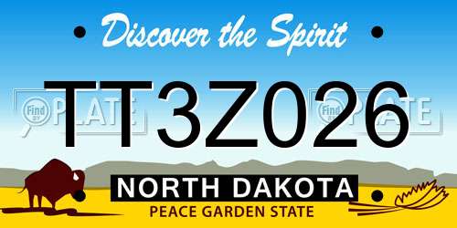 TT3Z026 North Dakota License Plate