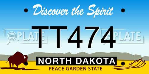 TT474 North Dakota License Plate