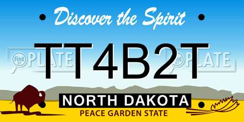 TT4B2T North Dakota License Plate