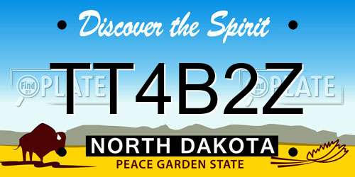 TT4B2Z North Dakota License Plate