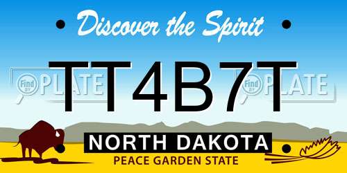 TT4B7T North Dakota License Plate