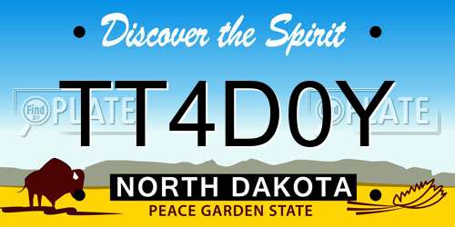 TT4D0Y North Dakota License Plate