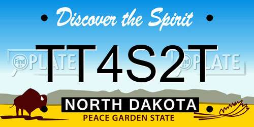 TT4S2T North Dakota License Plate