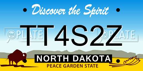TT4S2Z North Dakota License Plate